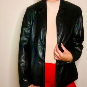 Black leather jacket